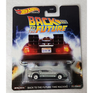Hot Wheels Premium Back to Future Time Machine DMC Delorean Real Riders Diecast